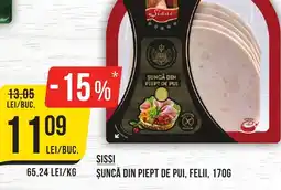 Mega Image Sissi şuncă din piept de pui, felii Ofertă