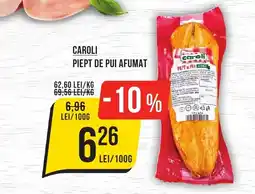 Mega Image Caroli piept de pui afumat Ofertă