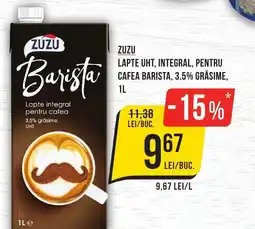 Mega Image ZUZU Lapte uht, integral, pentru cafea barista Ofertă