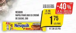 Mega Image Nesquik napolitană duo cu cremă de cacao Ofertă