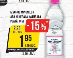 Mega Image Izvorul minunilor apă minerală naturală plată Ofertă