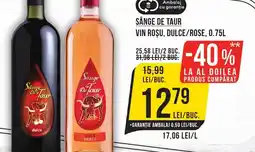 Mega Image Sânge de taur vin roşu, dulce/rose Ofertă