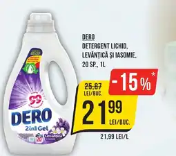 Mega Image DERO Detergent lichid, levanțică şi iasomie, 20 sp. Ofertă