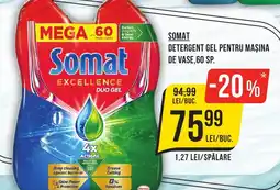 Mega Image Somat detergent gel pentru mașina de vase,60 sp. Ofertă