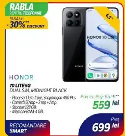 Flanco HONOR 70 LITE 5G Dual sim, midnight black Ofertă