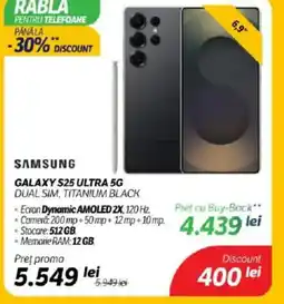 Flanco SAMSUNG Galaxy s25 ultra 5g dual sim, titanium black Ofertă