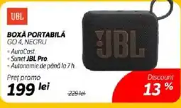 Flanco JBL Boxă portabila go 4, negru Ofertă