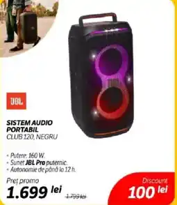 Flanco JBL Sistem audio portabil club 120, negru Ofertă