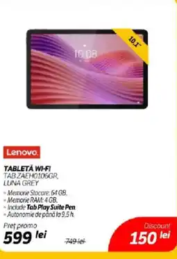 Flanco Lenovo Tabletă wi-fi tab zaeh0106gr, luna grey Ofertă
