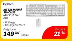 Flanco Kit tastatură si mouse MK295 SILENT ALB Ofertă