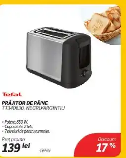 Flanco Tefal Prăjitor de paine tt340830, negru/argintiu Ofertă