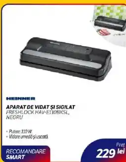 Flanco HEINNER Aparat de vidat şi sigilat freshlock hav-e110bksl, negru Ofertă