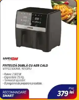 Flanco Friteuză dublă cu aer cald vafd2100n8, negru Ofertă