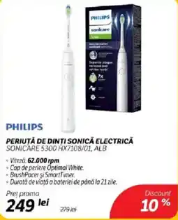 Flanco PHILIPS Periuță de dinti sonică electrică sonicare 5300 hx7108/01, alb Ofertă