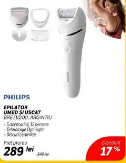 Flanco PHILIPS Epilator umed si uscat bre710/00, argintiu Ofertă