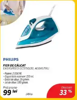 Flanco PHILIPS Fier de călcat easyspeed gc1750/20, albastru Ofertă
