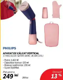 Flanco PHILIPS Aparat de călcat vertical sth5030/20 seria 5000, albastru Ofertă