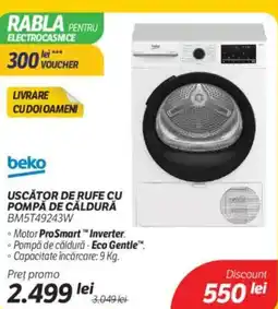 Flanco Beko Uscator de rufe cu pompa de căldură bm5t49243w Ofertă