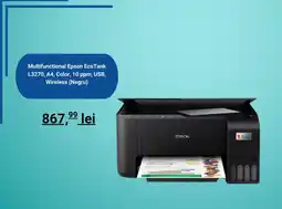 evoMag Multifunctional Epson EcoTank L3270, A4, Color, 10 ppm, USB, Wireless (Negru) Ofertă