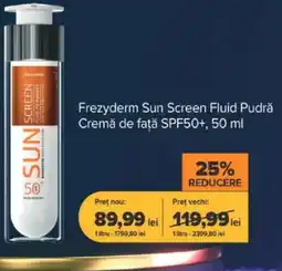 Frezyderm Sun Screen Fluid Pudră Cremă de faţă SPF50+