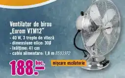 Hornbach Ventilator de birou „Eurom VTM12" Ofertă