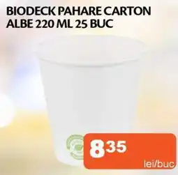 Biodeck pahare carton albe