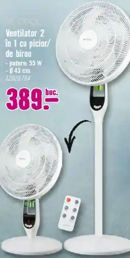 Hornbach Ventilator 2 în 1 cu picior/ de birou Ofertă