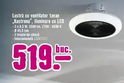 Hornbach Lustră cu ventilator tavan „Kostrena", iluminare cu LED Ofertă