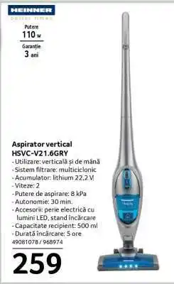 Selgros Aspirator vertical HSVC-V21.6GRY Ofertă