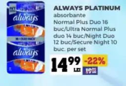 Annabella ALWAYS PLATINUM absorbante Ofertă