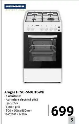 Selgros Aragaz HFSC-S60LITGWH Ofertă