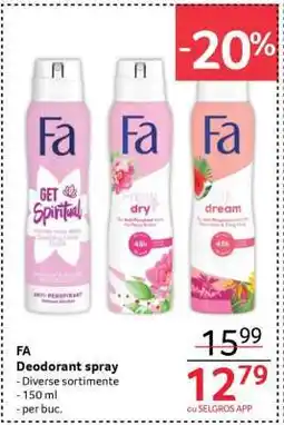 Selgros FA Deodorant spray Ofertă