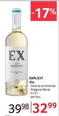 Selgros EXPLICIT Vin Ofertă