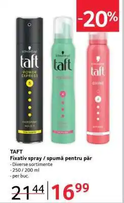 Selgros TAFT Fixativ spray / spumă pentru păr Ofertă