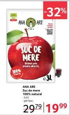 Selgros ANA ARE Suc de mere 100% natural Ofertă