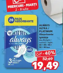 Kaufland ALWAYS Ultra / platinum Absorbante igienice Ofertă