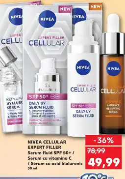 Kaufland NIVEA Cellular expert filler Serum fluid SPF 50+ / Serum cu vitamina C / Serum cu acid hialuronic Ofertă