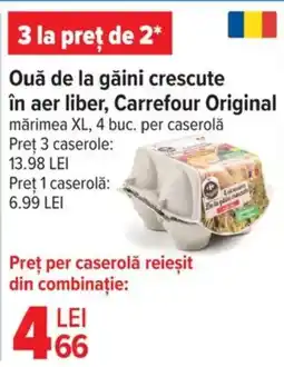 Carrefour Ouǎ de la găini crescute în aer liber, Carrefour Original Ofertă