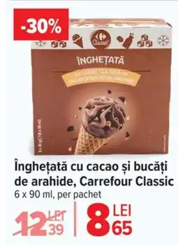 Carrefour Înghețată cu cacao și bucăți de arahide, Carrefour Classic Ofertă