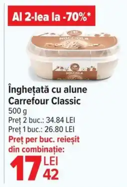 Carrefour Înghețată cu alune Carrefour Classic Ofertă