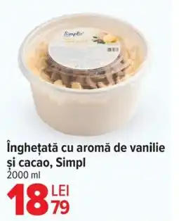 Carrefour îngheţată cu aromă de vanilie şi cacao, Simpl Ofertă