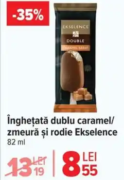 Carrefour îngheţată dublu caramel/ zmeură şi rodie Ekselence Ofertă