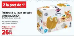 Carrefour Înghețată cu iaurt grecesc şi fructe, Kri Kri Ofertă