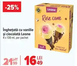 Carrefour îngheţată cu vanilie şi ciocolată Leone Ofertă