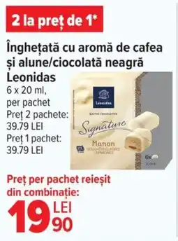 Carrefour îngheţată cu aromă de cafea şi alune/ciocolată neagră Leonidas Ofertă