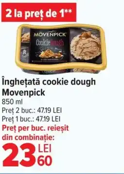Carrefour îngheţată cookie dough Movenpick Ofertă