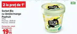 Carrefour Sorbet Bio cu lămâie/mango Popfruit Ofertă