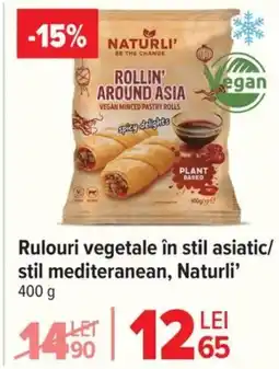 Carrefour Rulouri vegetale în stil asiatic/ stil mediteranean, Naturli' Ofertă