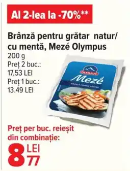 Carrefour Brânză pentru grătar natur/ cu mentă, Mezé Olympus Ofertă