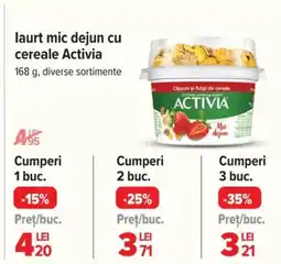 Carrefour laurt mic dejun cu cereale Activia Ofertă